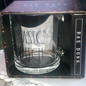 NIB Rae Dunn “Basic Witch” Clear Glass Mug